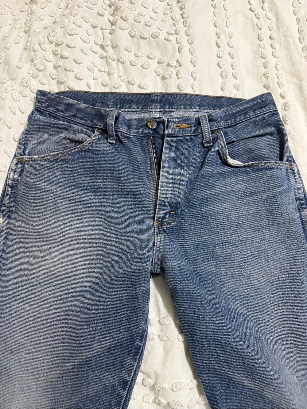 Vintage worn in Rustler Blue Denim Jeans
